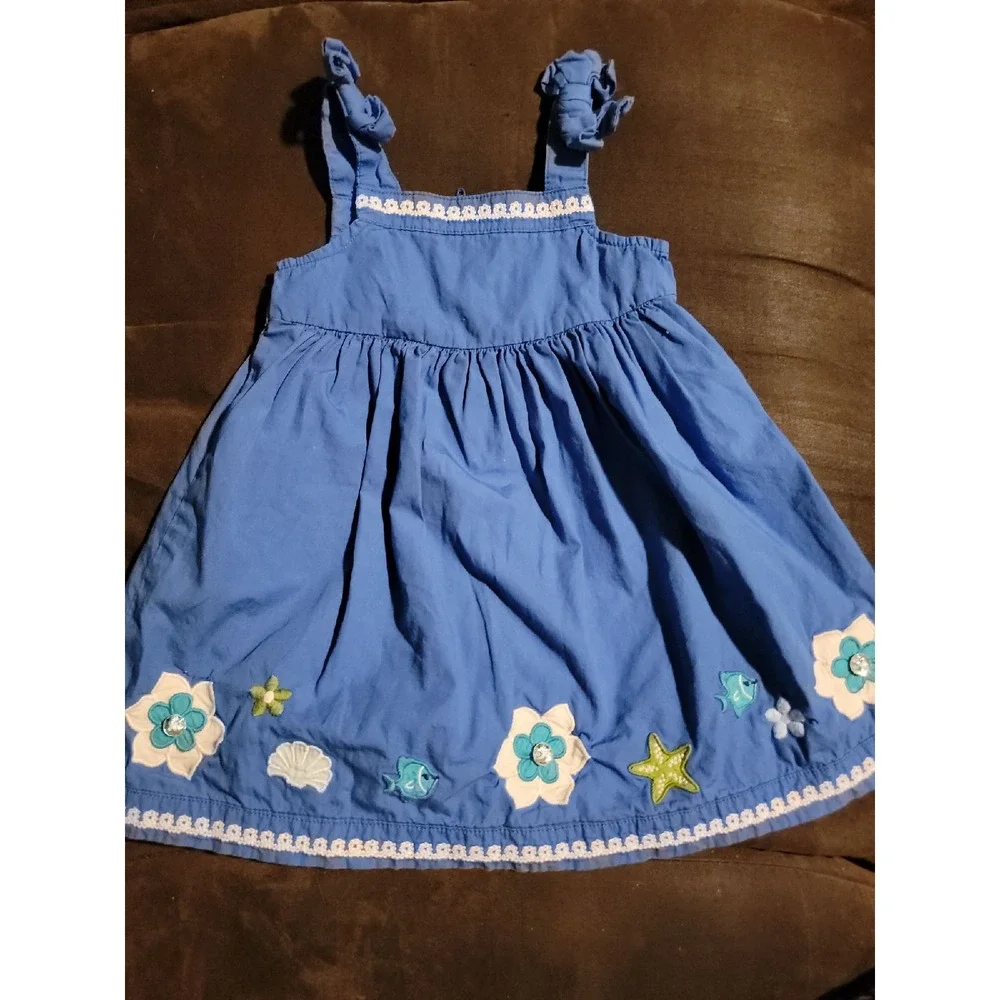 Gymboree sea splash fish floral‎ dress size 12 18 months